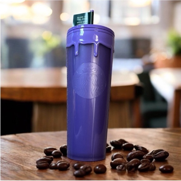 🆕 Starbucks 2025 Purple Slim Glow in the Dark Halloween Tumbler - Picture 1 of 11